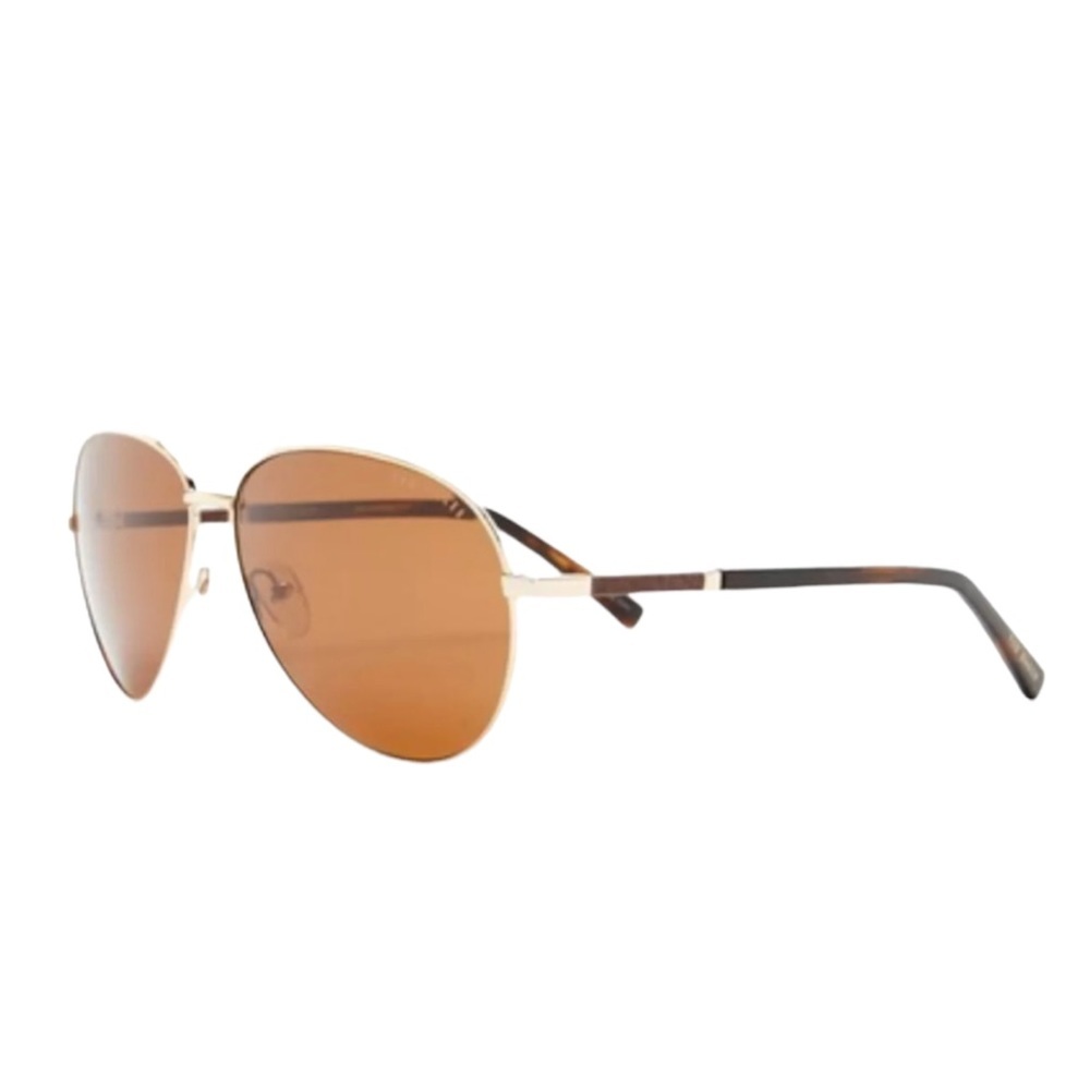 $140 Ted Baker Aviator Sunglasses Gold Frame Brown Lens w Case 62-13-140 mm